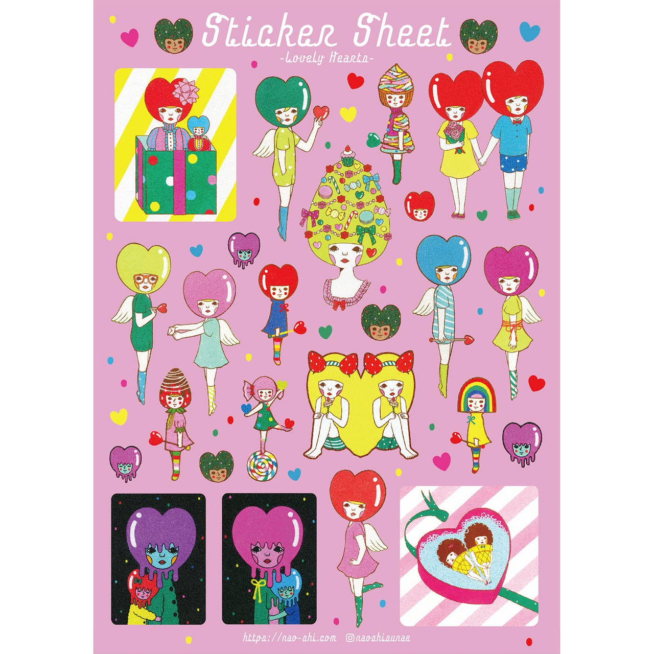 Lovely Hearts | Naoshi | Sticker Sheet