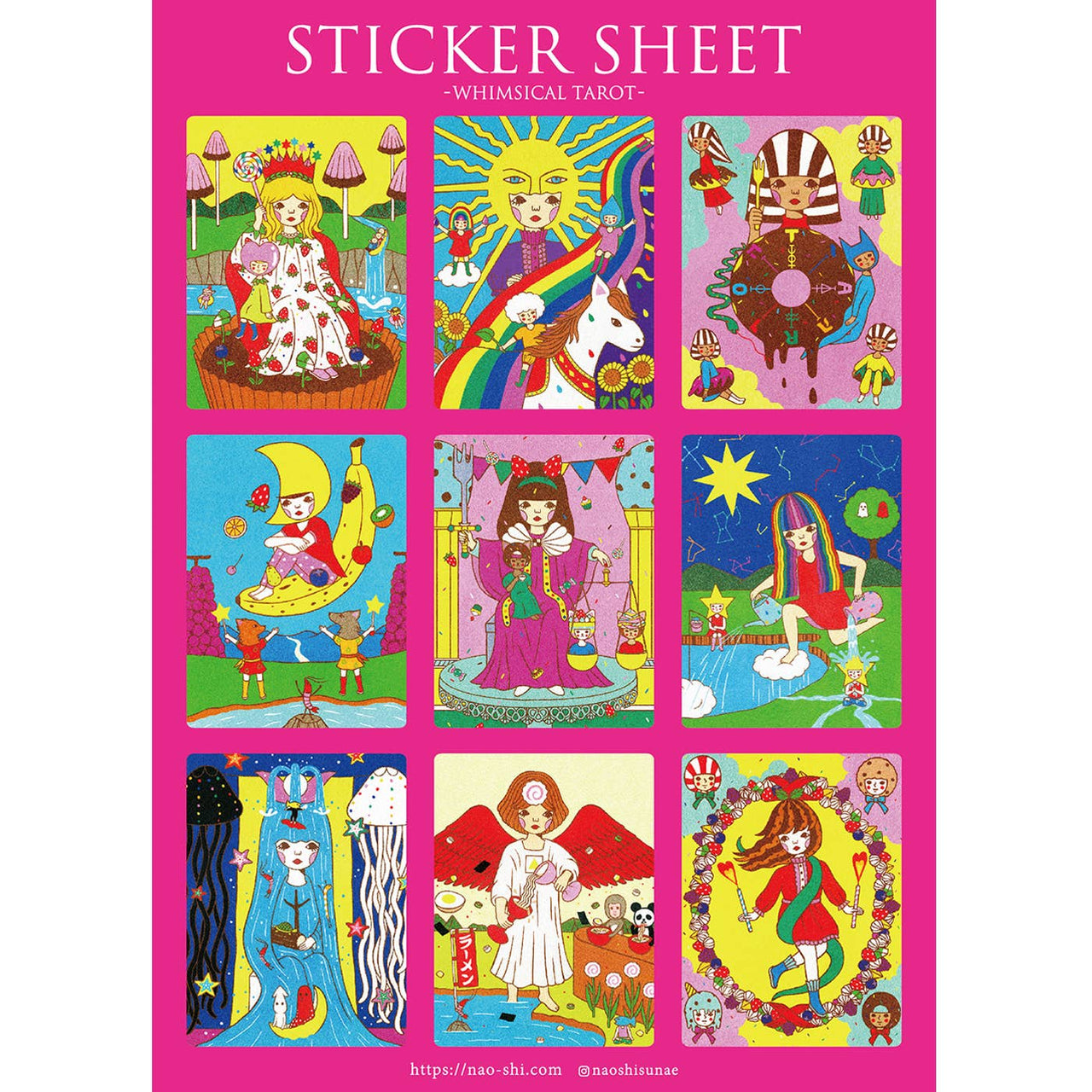Whimsical Tarot / Pink | Naoshi | Sticker Sheet