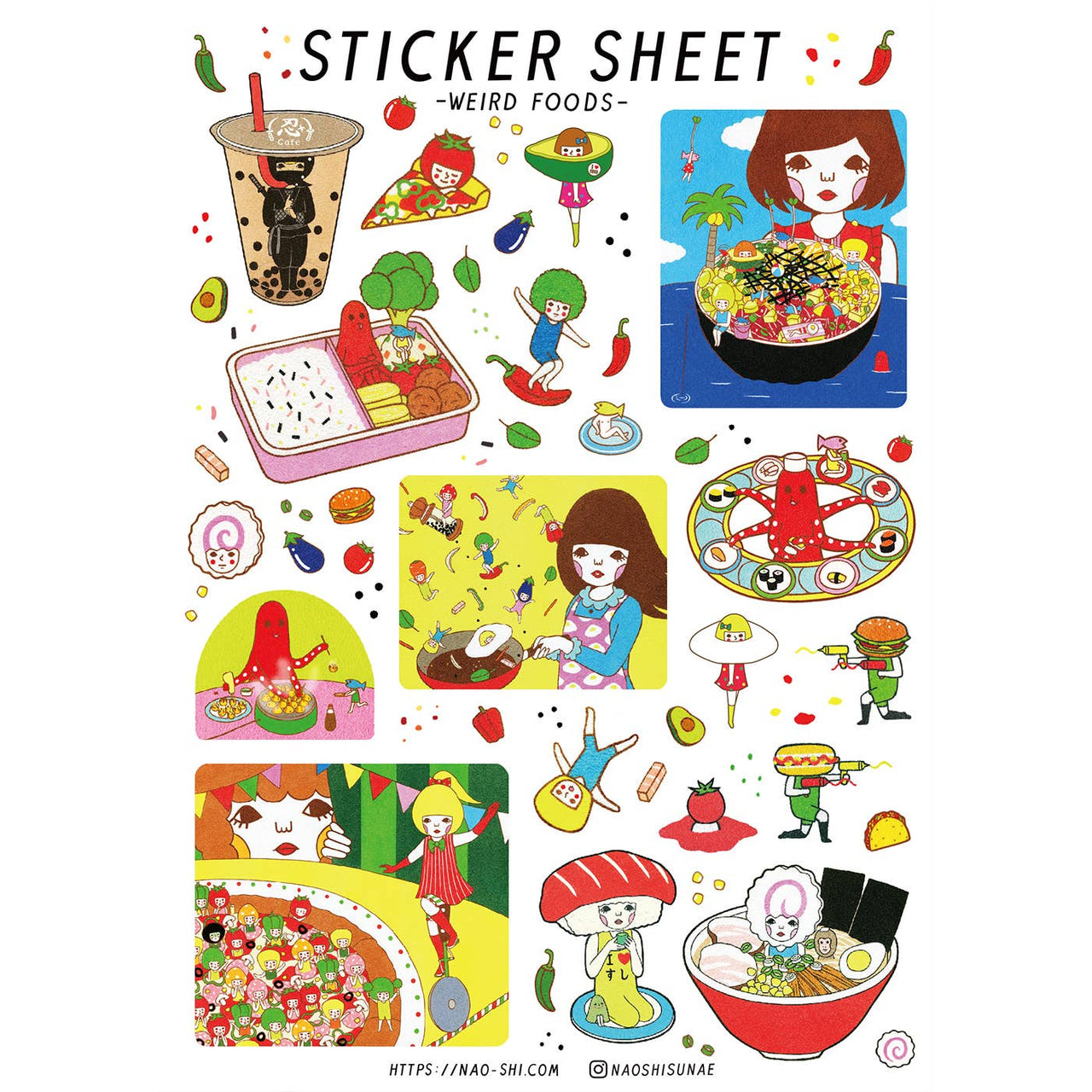 Weird Foods | Naoshi | Sticker Sheet