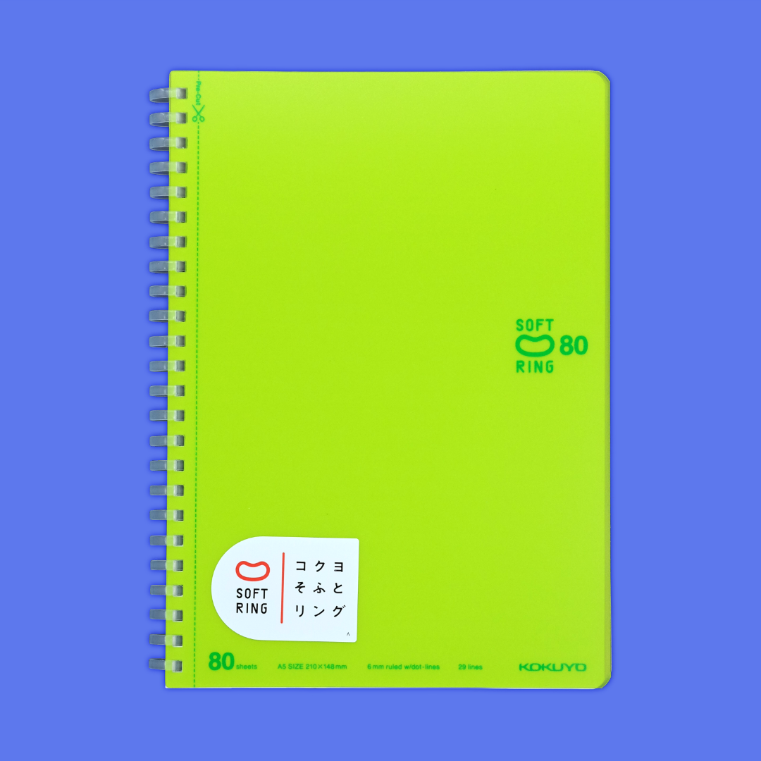 80 Sheets - Soft Ring Notebook | Kokuyo | A5 Lined Notebook