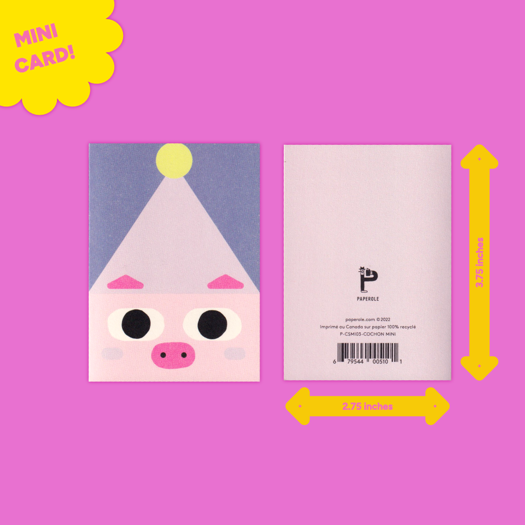 Piggy | Paperole | Miniature Greeting Card
