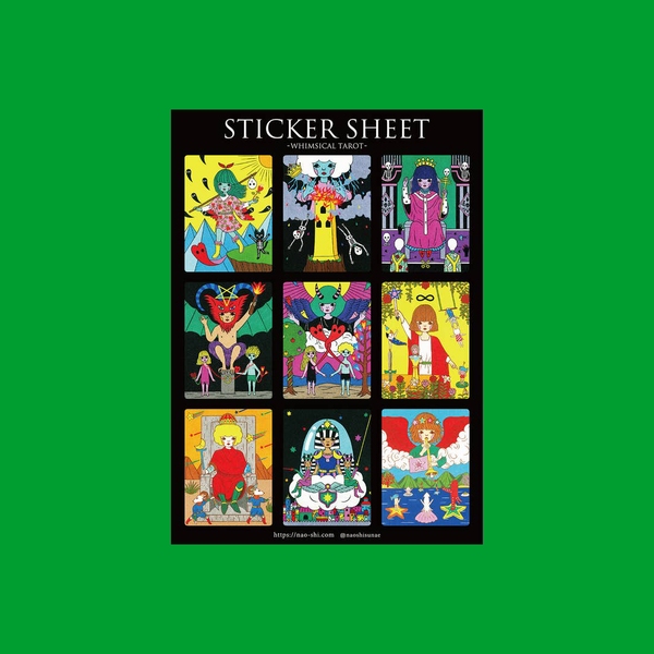 Whimsical Tarot / Black | Naoshi | Sticker Sheet