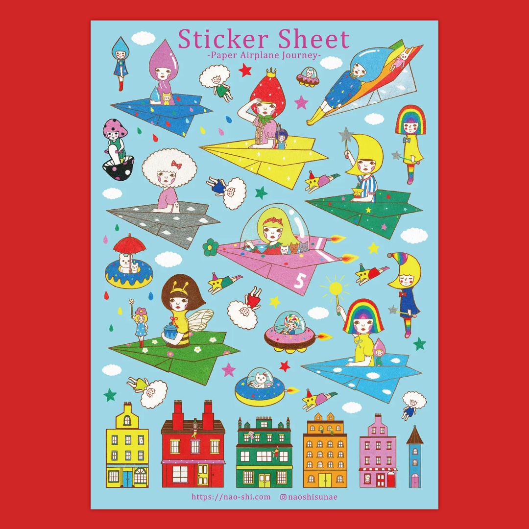 Paper Airplane | Naoshi | Sticker Sheet