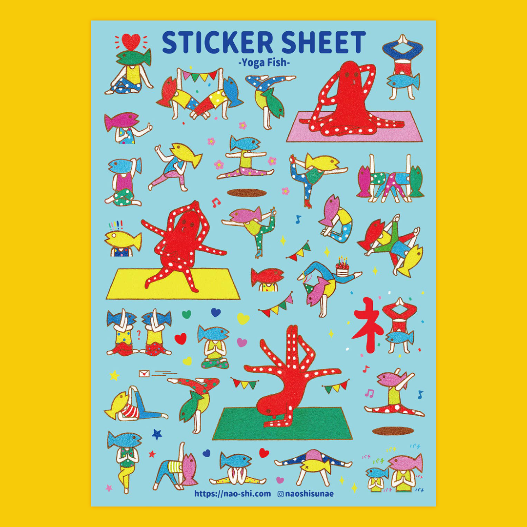 Yoga Fish | Naoshi | Sticker Sheet