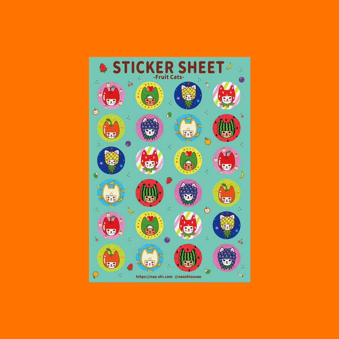 Fruit Cats | Naoshi | Sticker Sheet