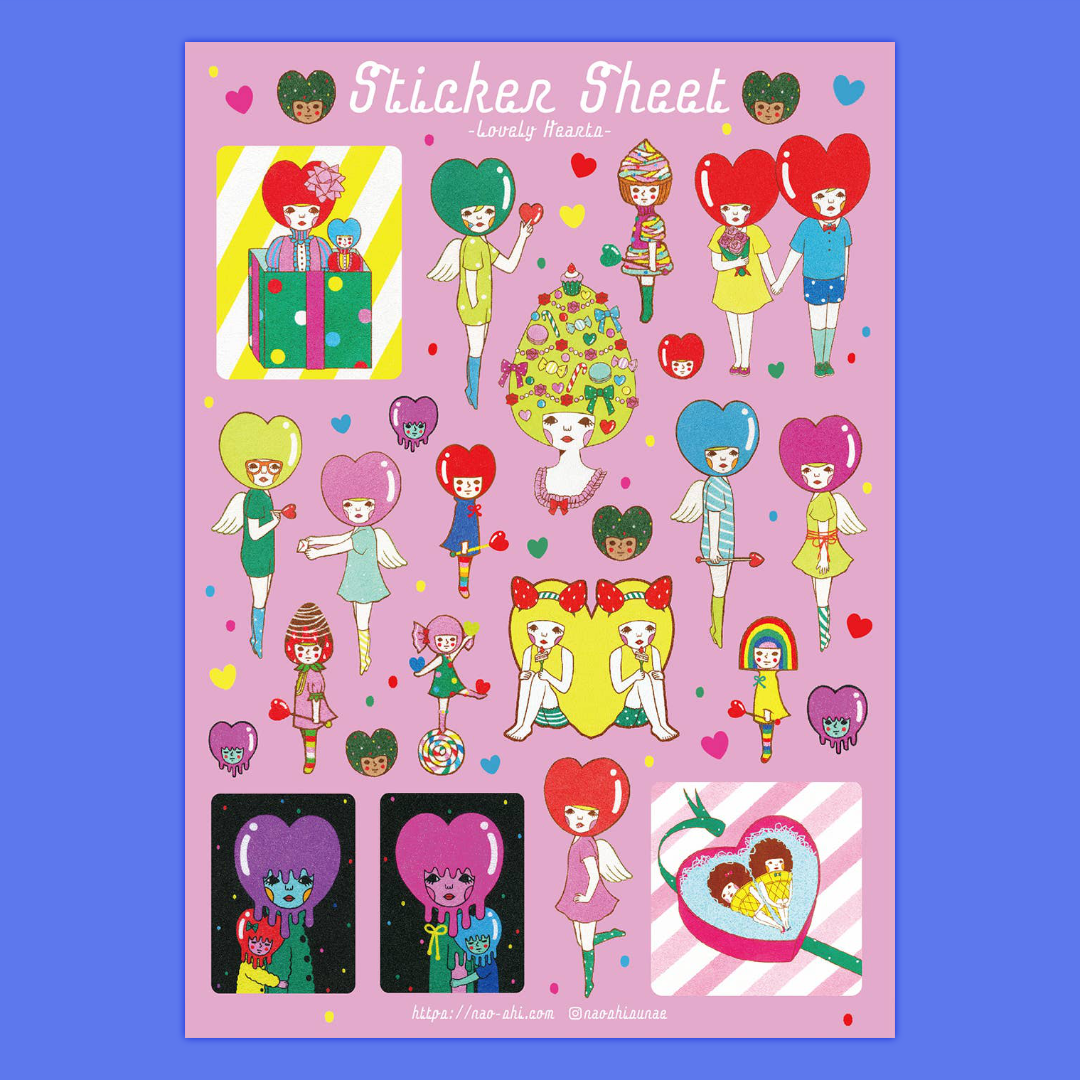 Lovely Hearts | Naoshi | Sticker Sheet