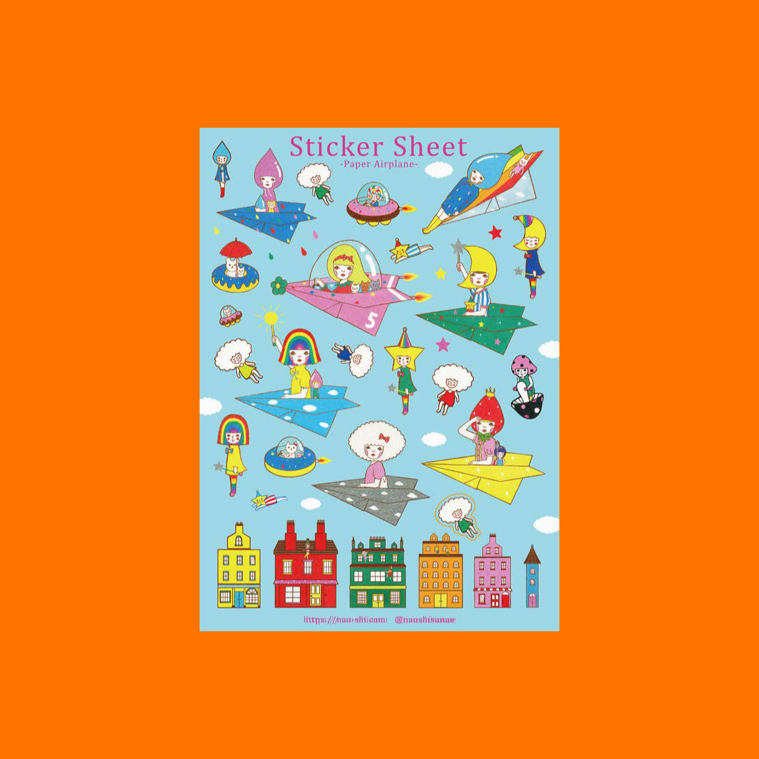 Paper Airplane | Naoshi | Sticker Sheet