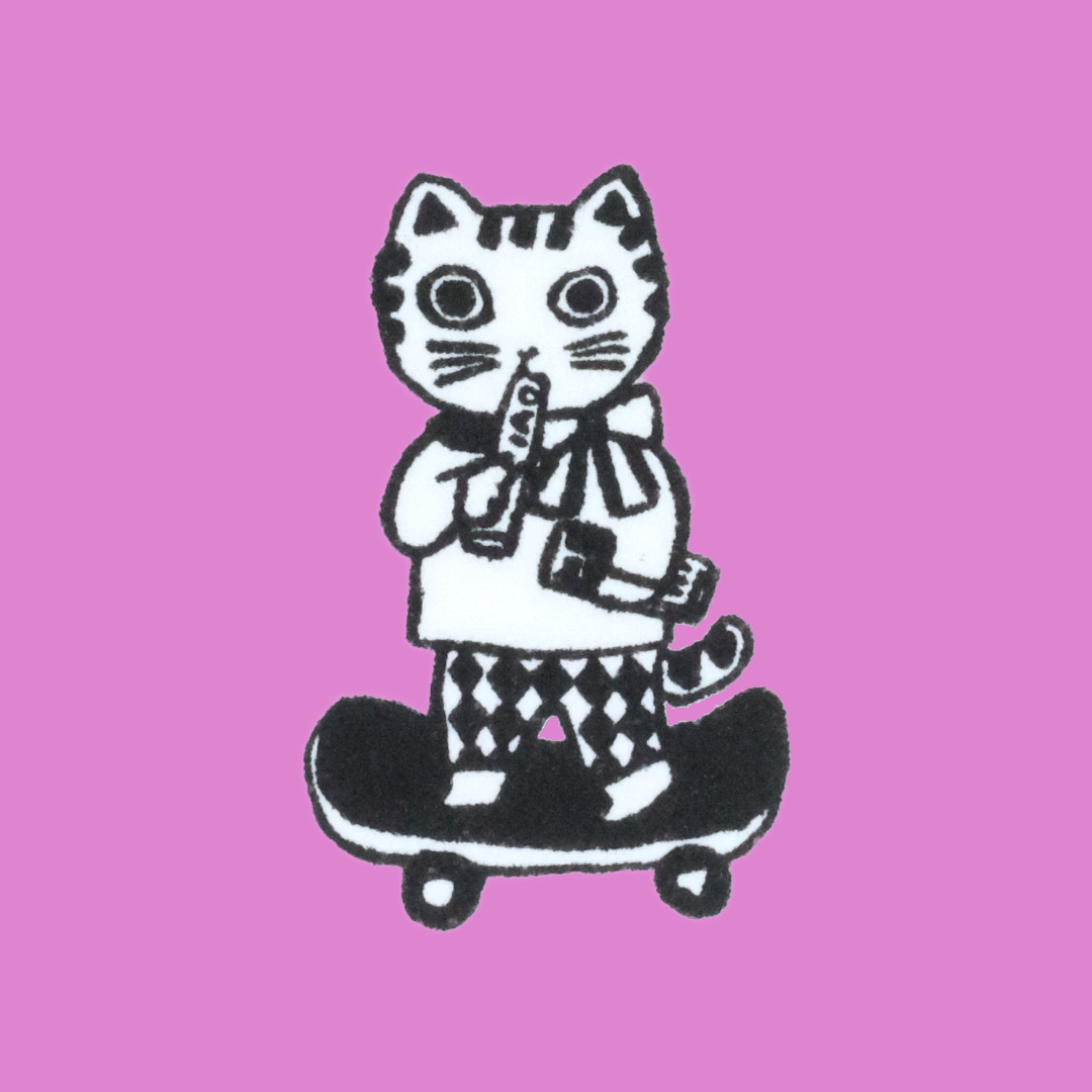 Skater Cat | Yumi Kitagishi | Stamp