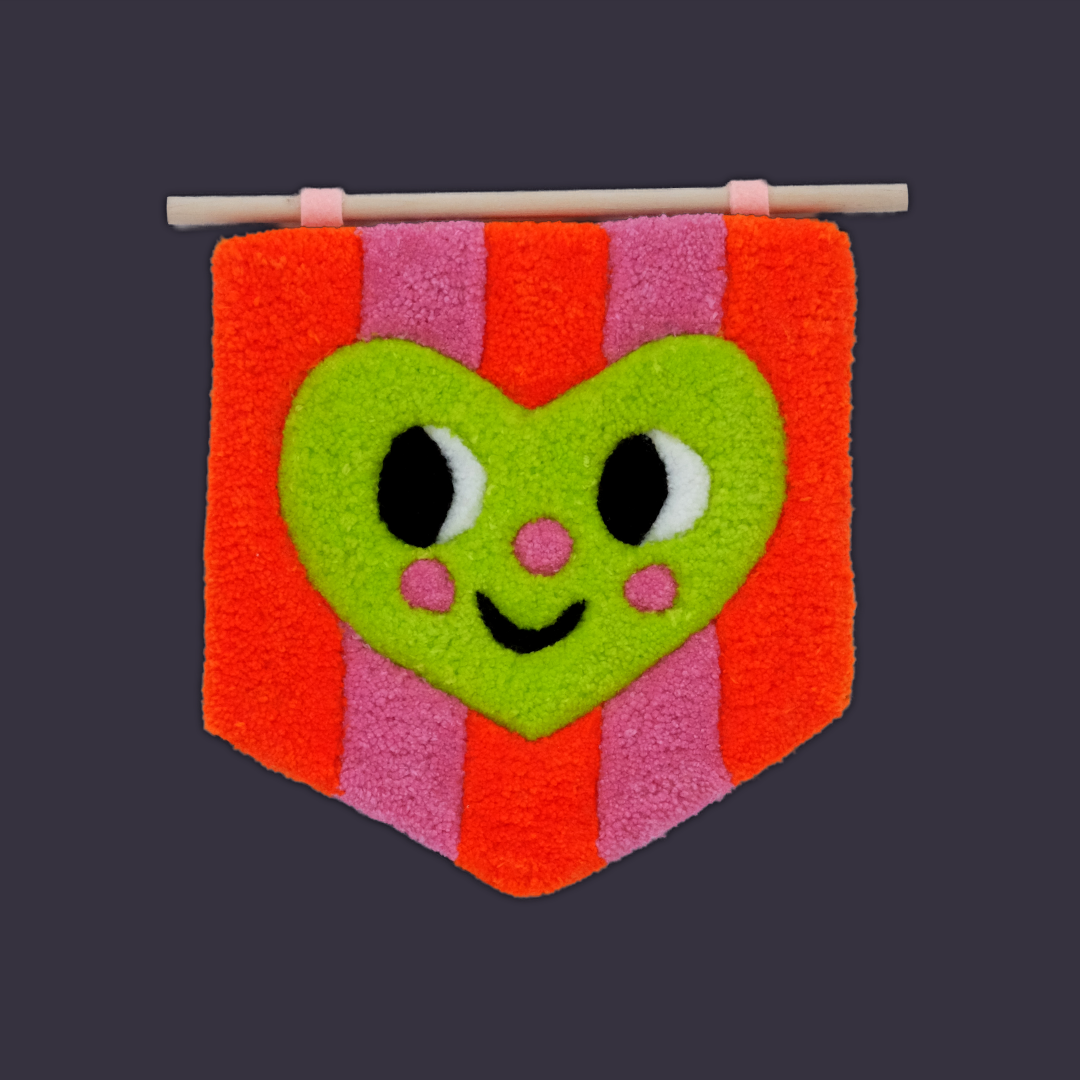 Heart Striped Tufted Wall Hanging | Hi Cutie
