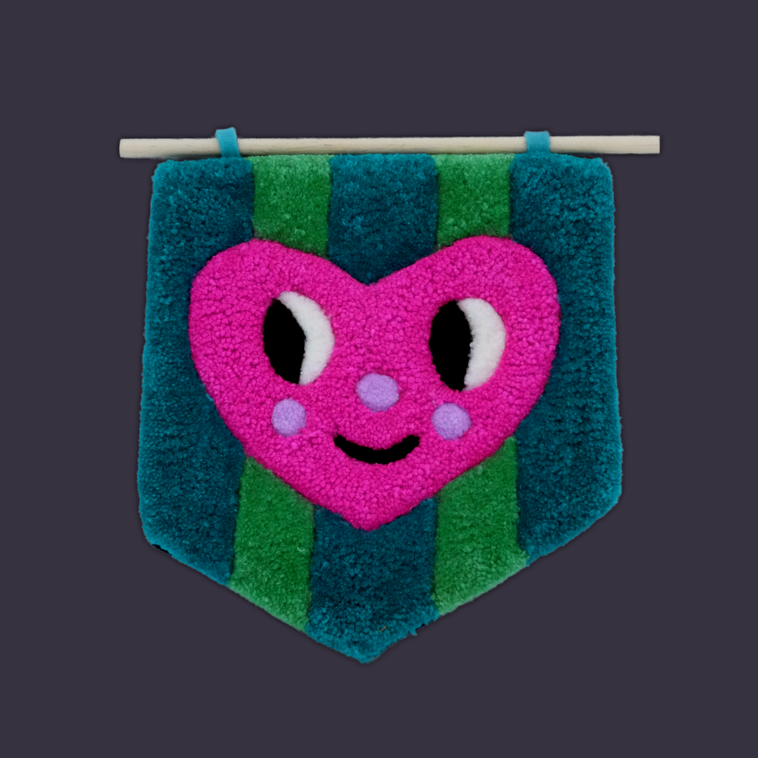 Heart Striped Tufted Wall Hanging | Hi Cutie
