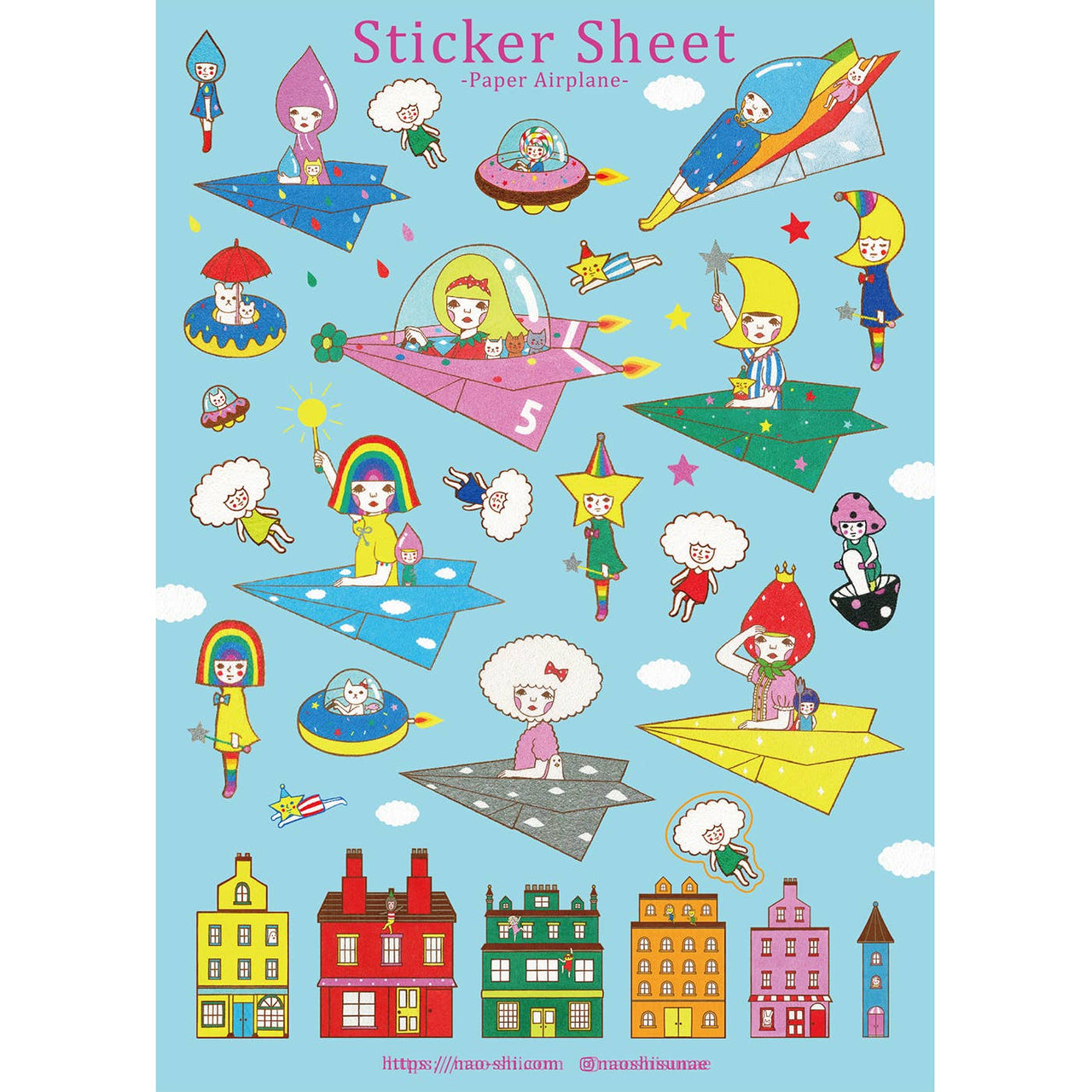Paper Airplane | Naoshi | Sticker Sheet